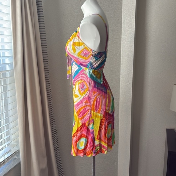 Jams World Dress Size Small Vintage Colorful Art Pattern Drawstring Neckline G9 - Picture 5 of 7